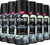 Déodorant Axe - Fine Fragrance Spray - Aqua Bergamote - Pack économique - 6 x 150 ml