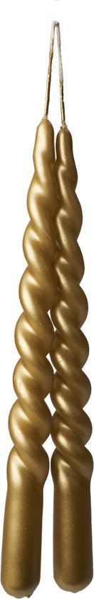Twisted kaarsen goud - 2pc - swirl- candle- gold