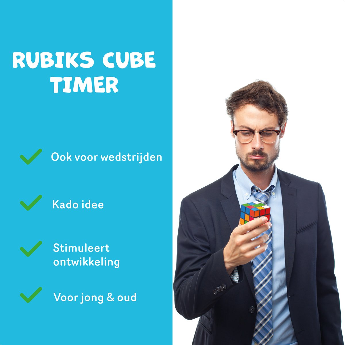 Rubiks Cube Timer - Pro - Met gratis batterijen - Speed cube - Rubiks ...