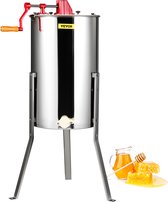 VEVOR Handmatige Honing Extractor-Roestvrij Staal-Honingslinger met 3 Frames-Transparant Deksel-Bijenteelt Imker Accessoires