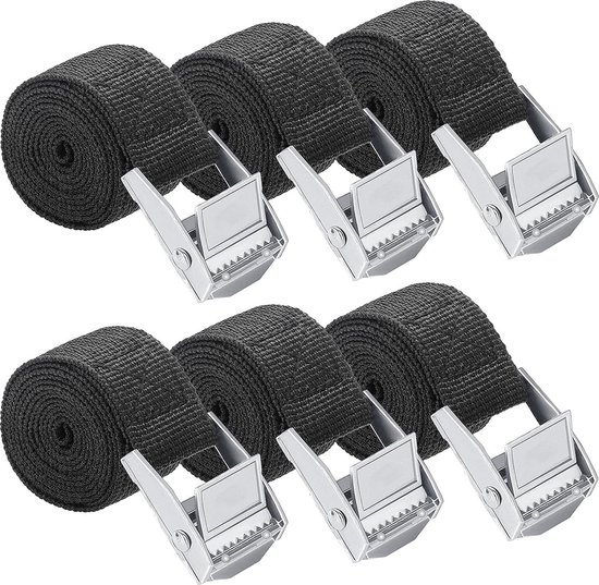 INTAKO 12m x 5000kg x 50mm - 4 stuks spanbanden met ratel en haak incl. 4 stuks randbeschermers - ladingbeveiliging set 5T voor vrachtwagen - 2-delige sjorband breed 50mm