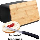 Broodtrommel. Broodmes snijplank veelzijdige broodopslag met deksel en geïntegreerde bamboe broodplank, vershouddoos, 35 x 20,5 x 26 cm