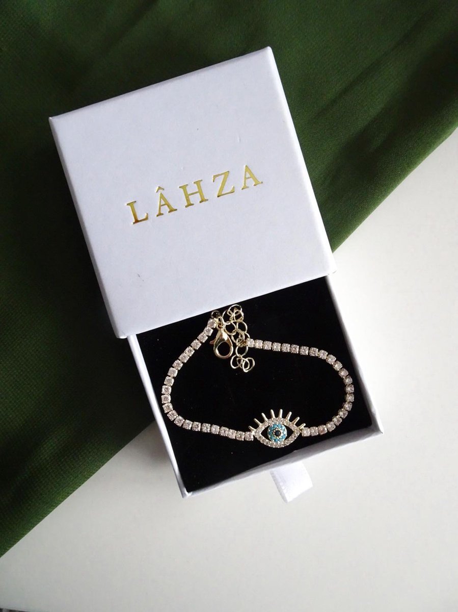 Lâhza Jewelry - Evil eye Armband met steentjes - RVS - Dames