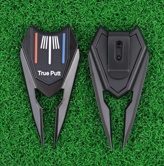 Pitchfork Golf + One Put Bal Marker - Luxe Golf Accessoires - Zwart - Jobber Sports