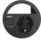 Evoline Circle 80 zwart USB A/C lader