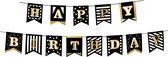 Boland - Letterslinger Party Time 'Happy Birthday' Goud - Black & Gold - Black & Gold - Verjaardag - NYE