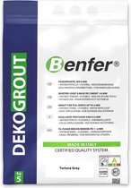 Benfer Dekogrout voegmiddel Tortora grijs voor tegels, wand en vloer binnen en buiten antibacterieel