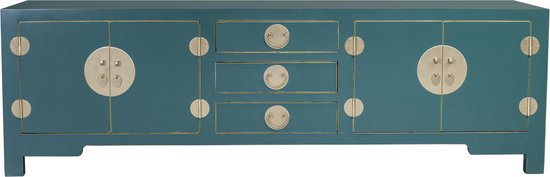 Fine Asianliving Chinese TV Kast Teal - Orientique Collectie B175xD47xH54cm Chinese Meubels Oosterse Kast