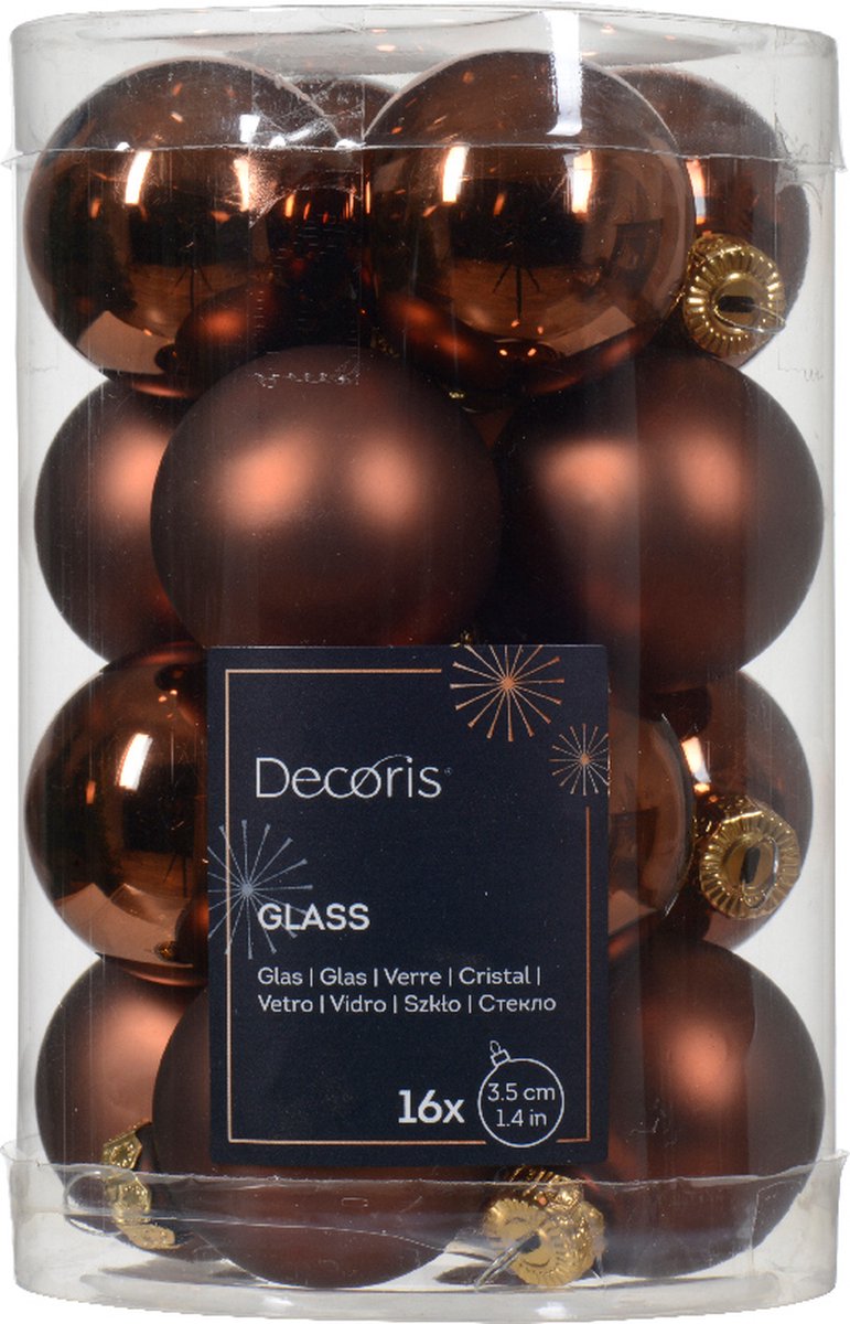 Bol.com Kerstbal gls d3.5 cm esprss ass 16st kerst aanbieding