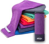 Microvezel handdoek, voor sauna, fitness en sport - strandhanddoek, sporthanddoek - 50x30cm - Paars Gepatroneerd