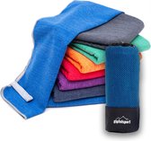 Microvezel handdoek, voor sauna, fitness en sport - strandhanddoek, sporthanddoek - 50x30cm - Blauw Gepatroneerd