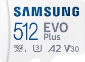 Samsung EVO Plus - Micro SD Kaart - Inclusief SD Adapter - 130 MB/s - 512 GB