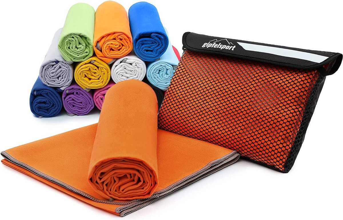 Microvezel handdoek, voor sauna, fitness en sport - strandhanddoek, sporthanddoek - 30x50cm - Oranje