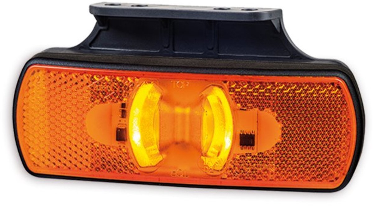 led zijmarkeringslamp met houder universeel oranje 4x led - contourlamp - zij lamp - breedtelamp
