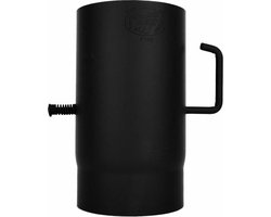 Kachelpijp met smoorklep L:25cm Ø150mm - Dikwandig staal - 2mm