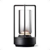 Goliving Tafellamp Oplaadbaar – Lantaarn – Draadloos en dimbaar – Moderne touch lamp – Nachtlamp Slaapkamer – 17.5 cm – Zwart