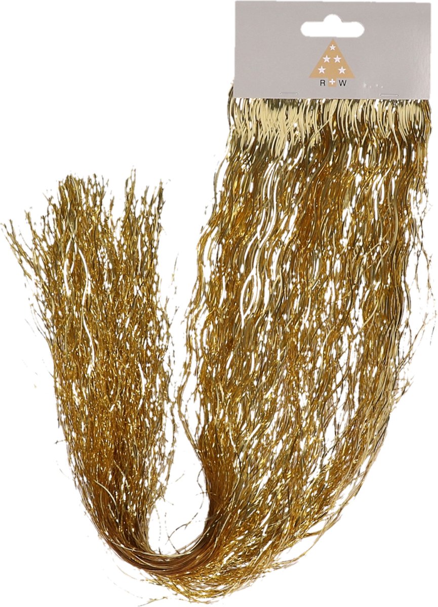 Engelenhaar/lametta slierten - golvend -goud -50 cm - folie -kerstboomversiering – foto 4