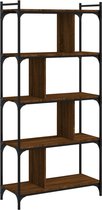 vidaXL - Boekenkast - 5-laags - 76x32x158 - cm - bewerkt - hout - bruin - eikenkleur