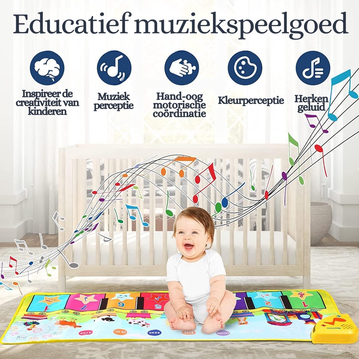 Tapis musical avec 8 animaux - cadeau bébé 1 an - tapis de danse - tapis de  sol 