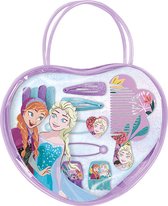 Sac Disney Frozen avec accessoires pour cheveux - Anna & Elsa - Violet - Avec peigne, pinces et élastiques