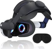 Elite Strap Met VR Cover Geschikt voor Oculus Quest 3 - Anti Scratch Lens Cover Geschikt voor Meta Quest 3 - 3D Bril Accessoires - Zwart