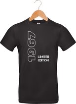 Limited Edition 1967 - T-shirt - 100% katoen - leeftijd - geboortejaar - verjaardag en feest - cadeau - kado - unisex - zwart - maat L