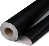 Solid Zwart Plakfolie - Zwarte Interieurfolie 117 cm x 3 m - PVC - PVC Film - Plakfolie - Zelfklevend - Vinyl - Meubelfolie