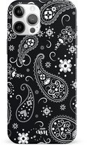 xoxo Wildhearts Paisley Dawn Black - Double Layer - Zwart hoesje geschikt voor iPhone 11 Pro Max hoesje - Hartjes patroon case bloemen - Siliconen en TPU hoesje geschikt voor de iPhone 11 Pro Max - zwart