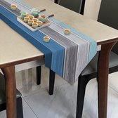 Tafelloper linnen, tafelloper, modern, 33 x 180 cm, blauw, loper tafel, tafelloper voor eetkamer, feestdecoratie, keuken
