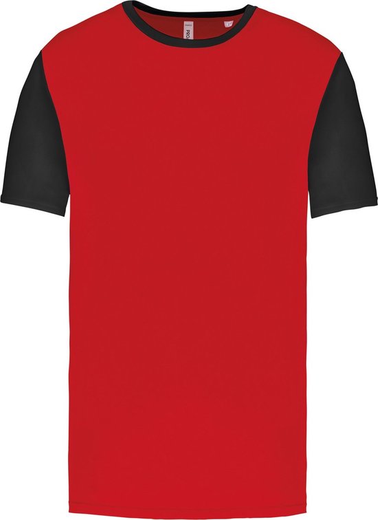 Tweekleurig herenshirt jersey met korte mouwen 'Proact' Red/Black - M