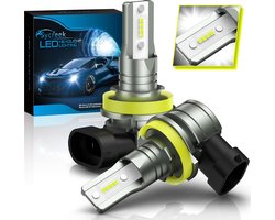 H11 H8 H9 LED Bulb, 16000LM 6500K Wit Zeer Heldere LED-koplamp, IP68 Waterdichte Alles-in-Een Plug and Play Conversieset, 2 H11 Lampen