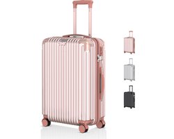 Voyagoux® - Reiskoffer Medium - 72L - Koffers - Reiskoffer met wielen - Rosé goud - TSA Slot