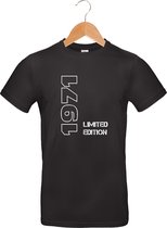 Limited Edition 1971 - T-shirt - 100% katoen - leeftijd - geboortejaar - verjaardag en feest - cadeau - kado - unisex - zwart - maat 3XL