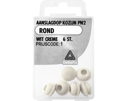 Deltafix aanslagdop voor kozijn pn2 wit creme rond 6 st.