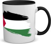 Akyol - palestina vlag koffiemok - theemok - zwart - Palestina - mensen die liefde willen geven aan palestina - degene die van palestina houden - supporten - oorlog - verjaardagscadeautje - gift - geschenk - kado - 350 ML inhoud