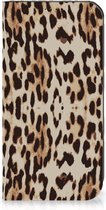 Smartphone Hoesje Geschikt voor iPhone 15 Pro Max Book Cover Leopard