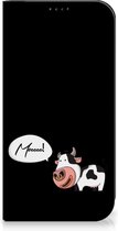 Telefoon Hoesje Geschikt voor iPhone 15 Pro Max Flipcover Cow Gepersonaliseerd Cadeau