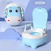 Potje Koe | Plaspotje kind | Potje peuter | Pot met deksel | Toiletpotje peuter | Toiletverkleiner | Opstapje | Blauw