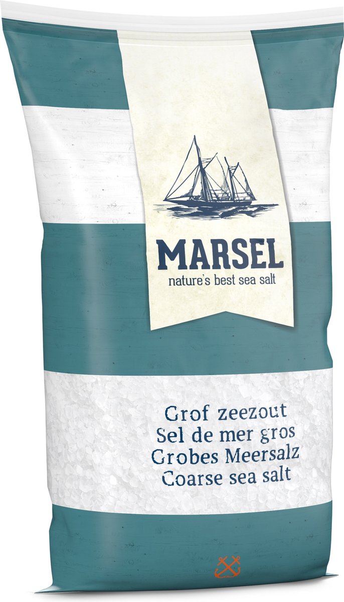 Goedkoopste 12x MARSEL® Grof Zeezout 1KG Zak - Zoutmolen bijvullen - Navulling Zoutmolen - Marsel Zout - Grof Zout Voor Molen