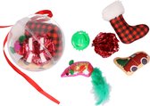 Christmas Decoration Katten/poezen speelgoed - 5x st speeltjes - kerstcadeau