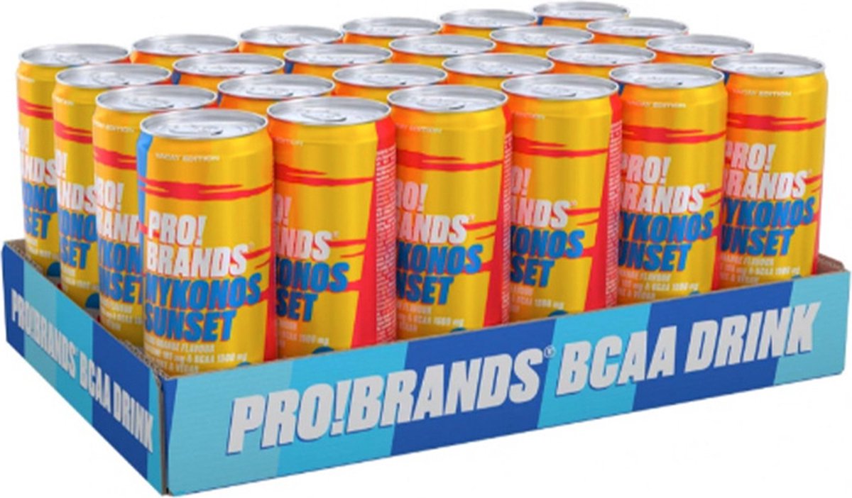Goedkoopste Pro!Brands | BCAA Drink | Mykonos Sunset 330ml | 24 Stuks | 24 x 330 ml