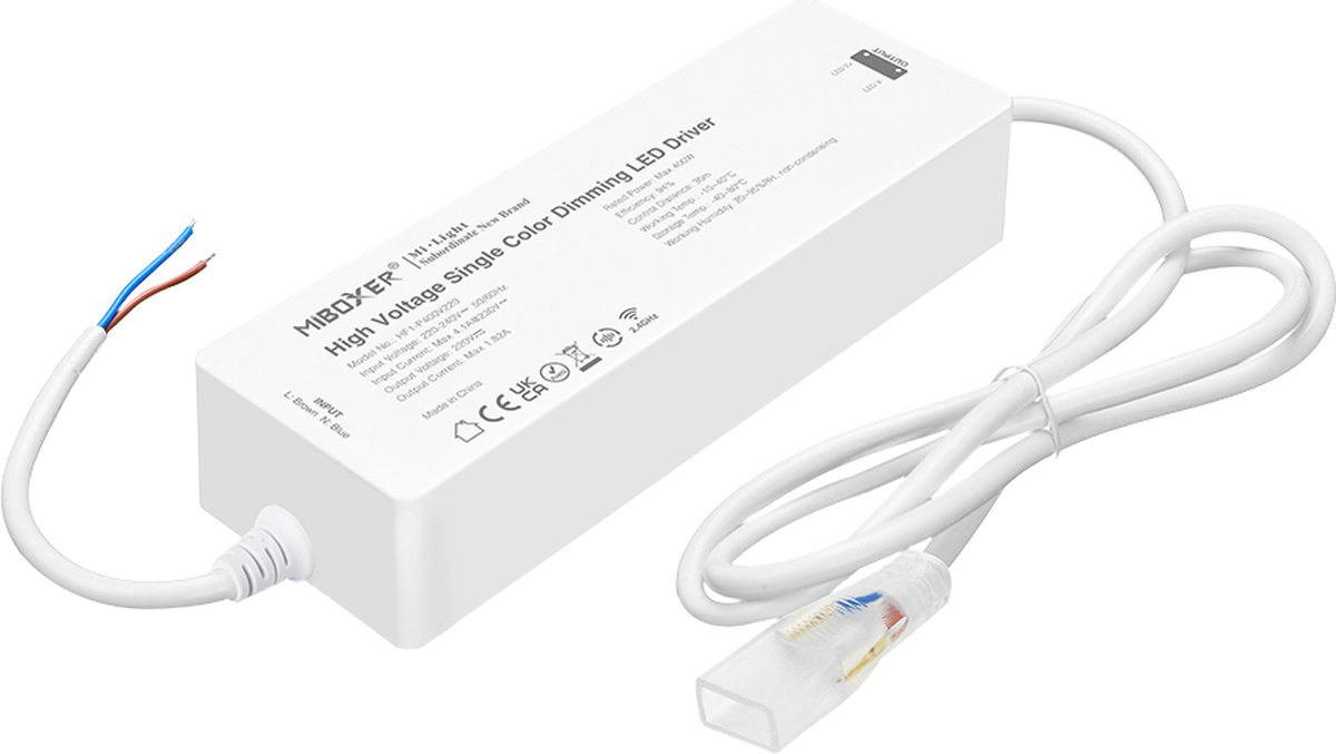 Mi-Light (Miboxer) - Controller voor 220V LED Strips - Enkele kleur - HF1-P400