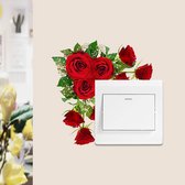 Stickerkamer® | Schakelaarsticker Rode rozen | Lichtknop decoratie | Woonkamer decoratie | Decoratie interieur | Zelfklevend