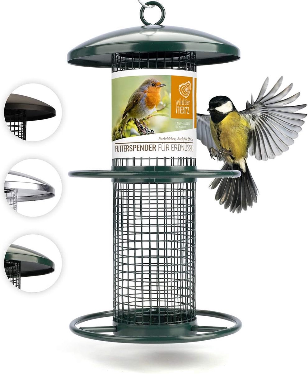 Mangeoires 26 cm en métal – Distributeur de nourriture pour oiseaux,  station | bol