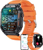 Denver Smartwatch Dames & Heren - Android & iOS - Volledige Belfunctie - 100 Sportmodi - Sporthorloge - Hartslagmeter - Bloeddrukmeter - Stappenteller - Saturatiemeter - Slaapmonitor - Social Media Activiteit - SWC191 - Oranje