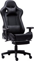 Chaise de Gaming de bureau de grande taille, siège de course ergonomique à dossier haut avec support lombaire de Massage et repose-pieds rétractable en cuir PU, réglage de 90 à 180 degrés des éponges d'épaississement du dossier