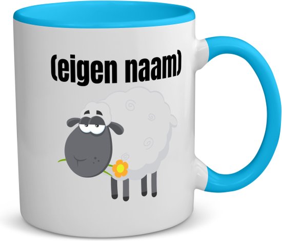 Akyol Schaap Met Eigen Naam Koffiemok Theemok Blauw Schaap Boerenschapen Bol 