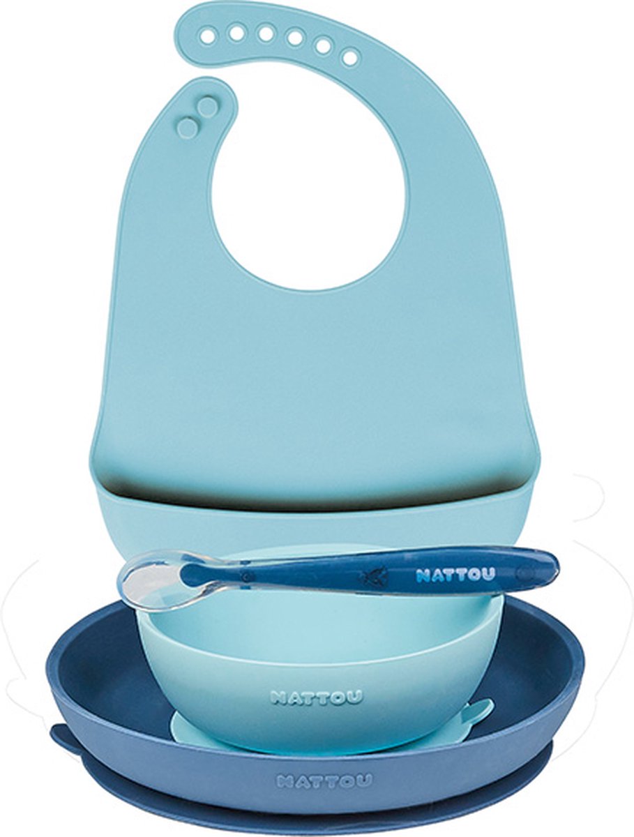Nattou Eetset silicone - 3-delig kopen