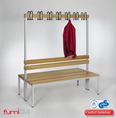 Furni24 Dubbelzijdig garderobebankje 150 cm grijs