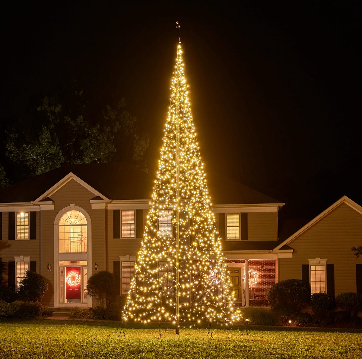 Fairybell Kerstboom voor in de vlaggenmast - 6 meter - 2000LEDs - Warm wit - Fairybell